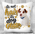 Additional view of Personalised Dog Glitter Double-Sided Pillow - Custom Dog Photo & Name