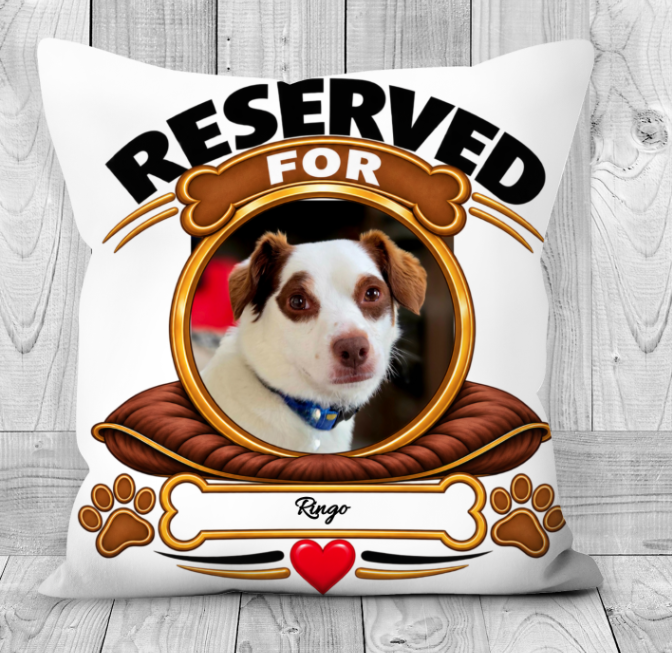 Additional view of Personalised Dog Glitter Double-Sided Pillow - Custom Dog Photo & Name