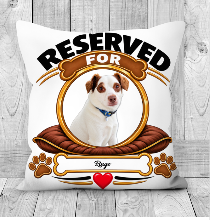 Additional view of Personalised Dog Glitter Double-Sided Pillow - Custom Dog Photo & Name