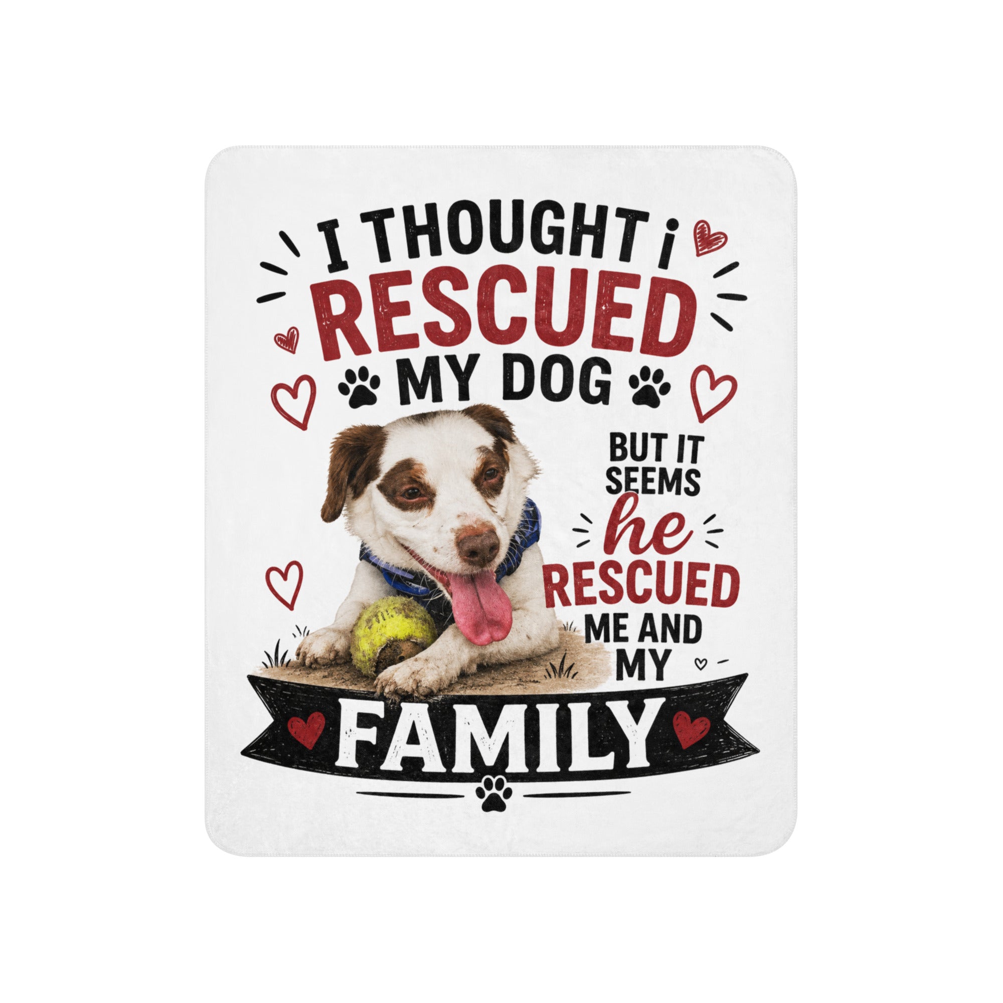 Rescued me collection Sherpa blanket Different size overview 