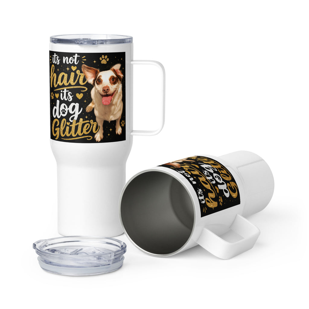 Dog Glitter Travel Mug with Handle – Funny Dog Lover Gift