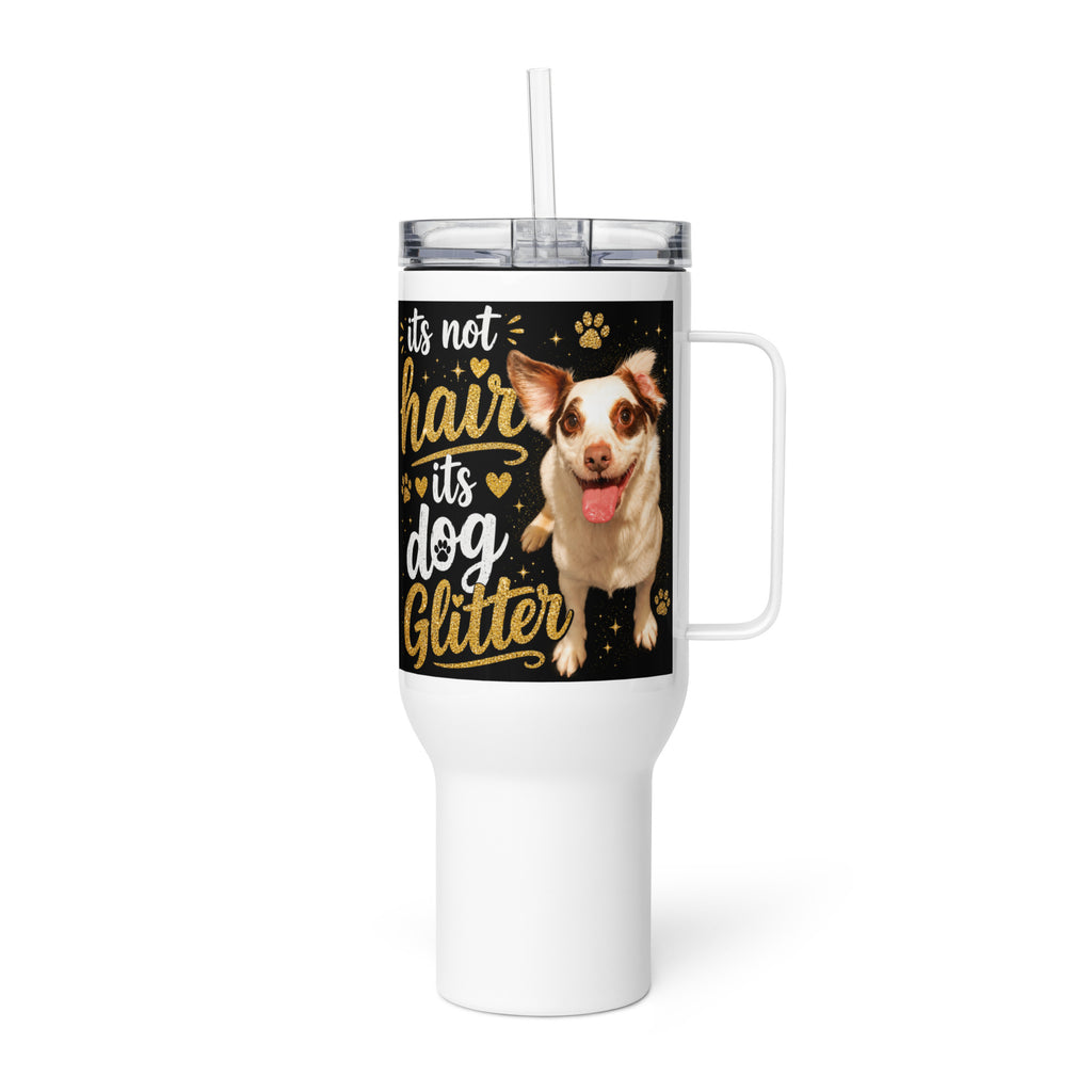 Dog Glitter Travel Mug with Handle – Funny Dog Lover Gift