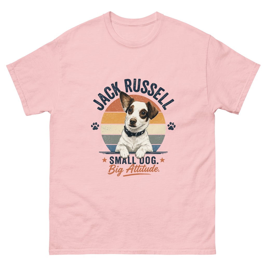 Light pink front view - Jack Russell Small Dog Big Attitude T-Shirt - Funny Gift for Dog Lovers