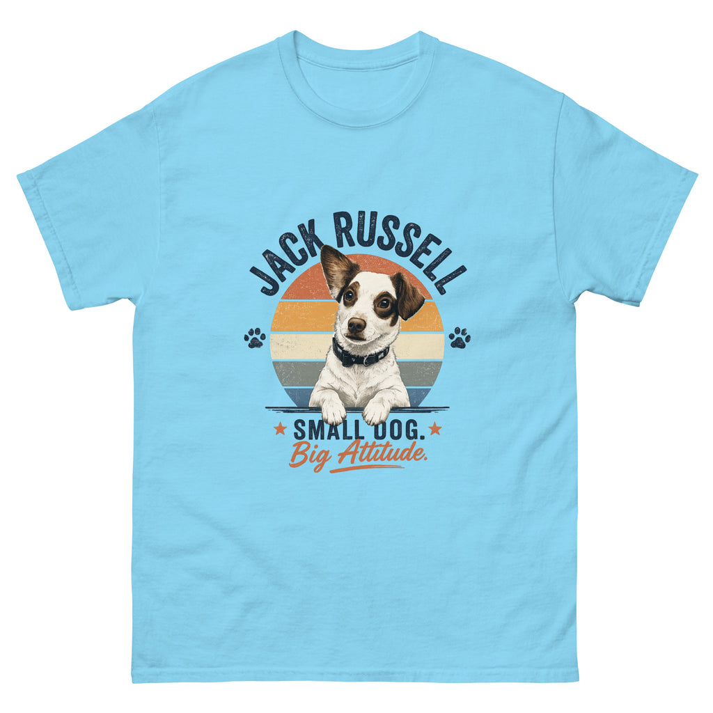 Sky front view - Jack Russell Small Dog Big Attitude T-Shirt - Funny Gift for Dog Lovers
