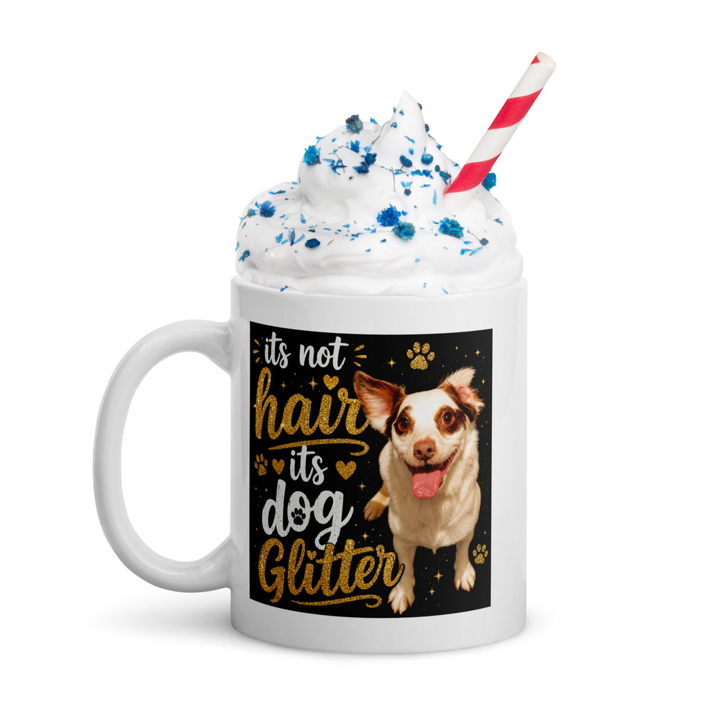 Dog Glitter White Mug – Funny Gift for Dog Lovers